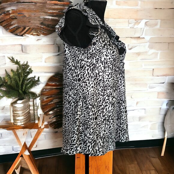 NWOT OSCAR DE LA RENTA ( S ) Pink Label Animal Print Short Ruffle Sleeves - Picture 3 of 7